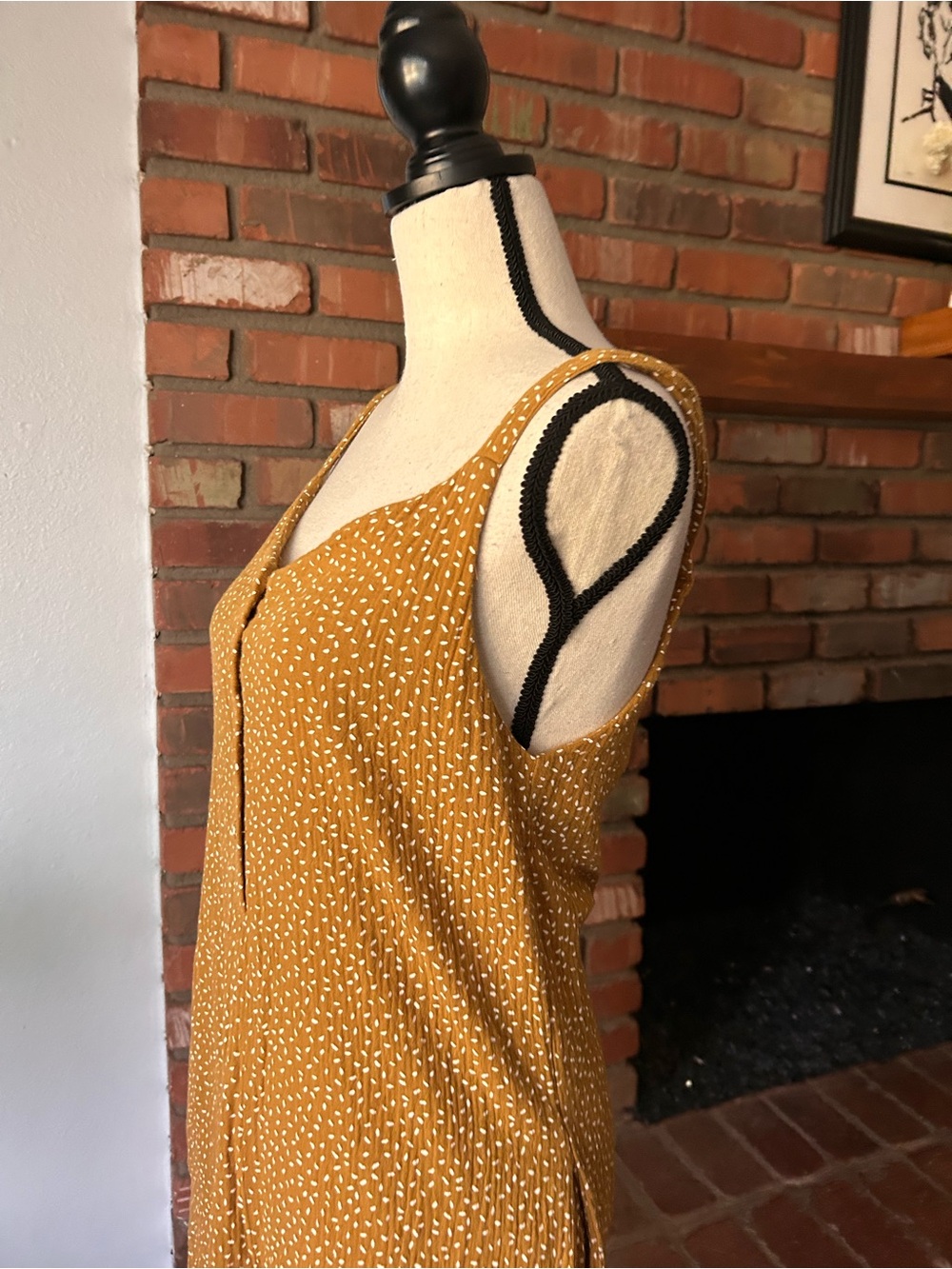 Rylee + Cru Bridgette Jumpsuit in Saffron Yellow Seeds Sz M - Picture 5 of 7